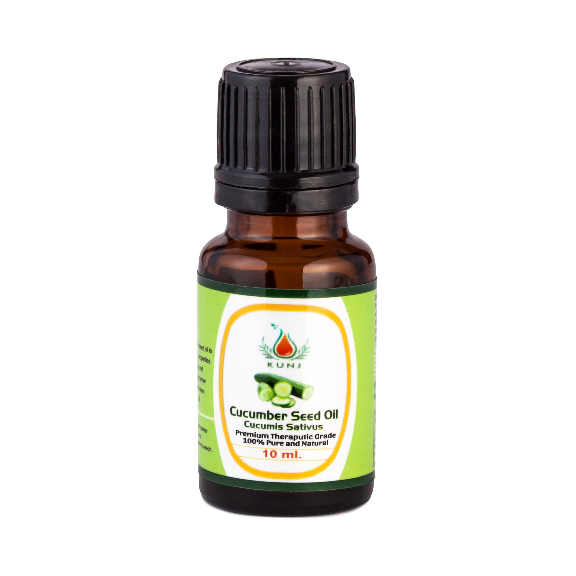100% Pure & Natural Cucumber Seed Oil (Cucumis sativus) - Cold Pressed, Undiluted, Therapeutic Grade for Skin & Hair Care - 10ml - Perfect for Moisturizing Dry Skin, Reducing Wrinkles & Promoting Hair Growth