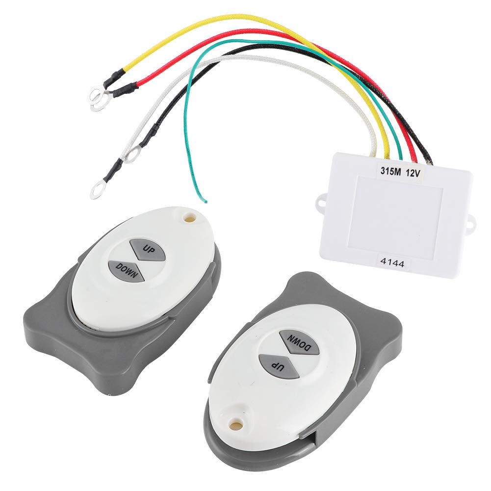 Aramox Wireless Windlass Controller - Anchor Remote Control for Marine Boats, ABS Trim Switch with 2 Transmitters - Perfect for Sailing, Yachting, and Fishing Accessories