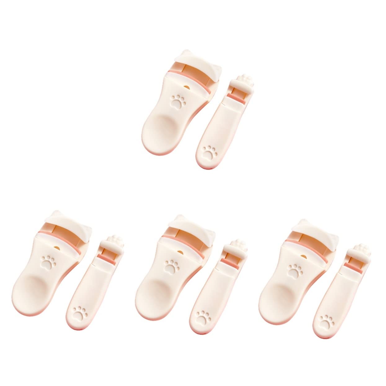 BIUDECO 4-Pack Ergonomic Eyelash Curler Set with Humanized Brush Head - Perfect for Salon, Home & Travel Use (2pcs x 4)