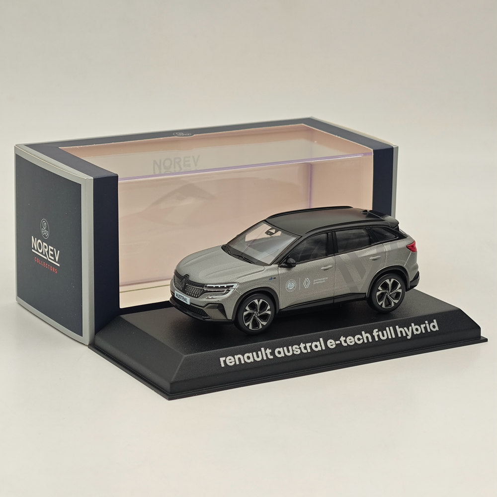 1/43 Scale Norev Renault Austral E-Tech Full Hybrid Partenaire Premium Diecast Model Car - Grey - Collectible Vehicle for Display & Gifts
