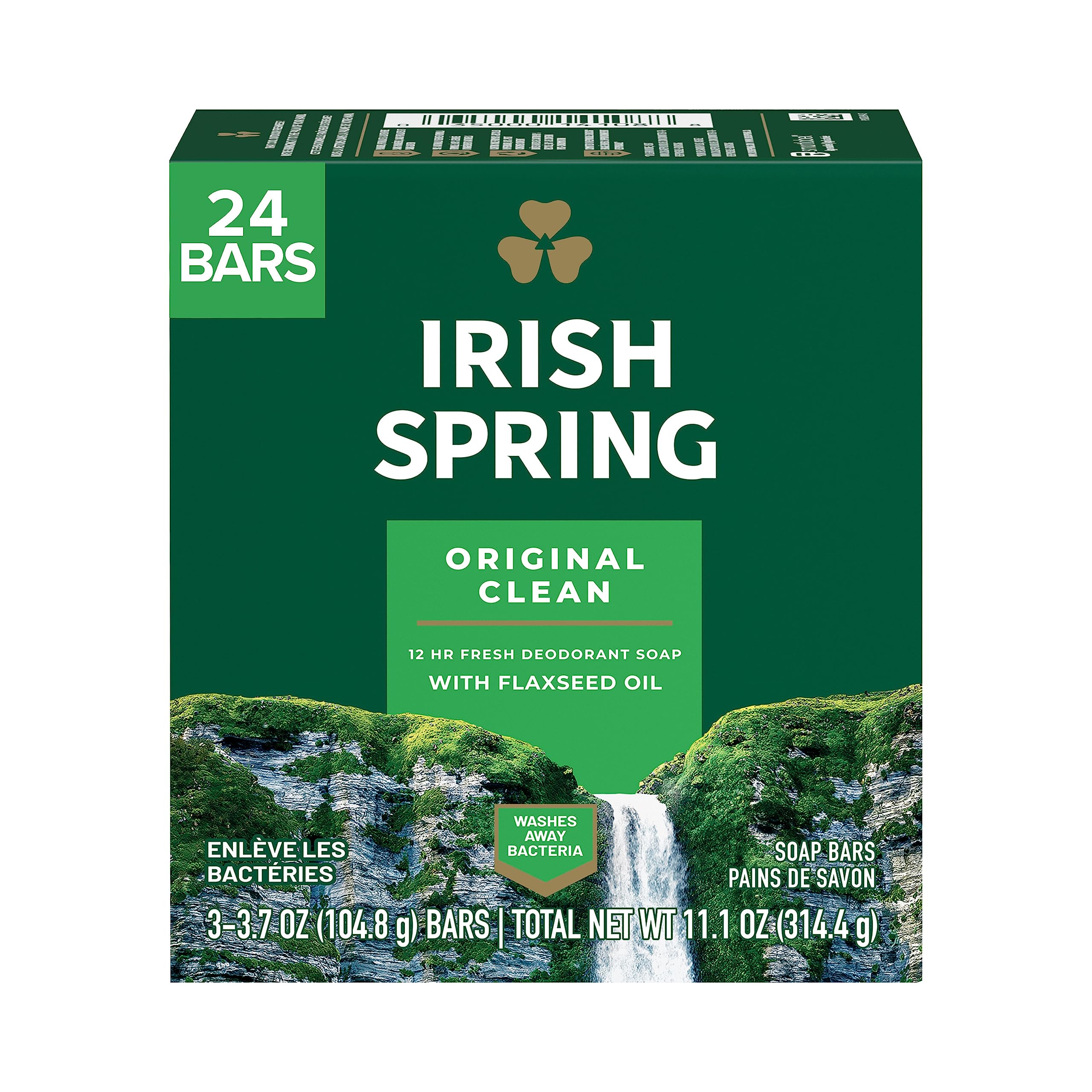 Irish Spring Bar Soap for Men - Original Scent, 3 Count (Pack of 8) | Softsoap Fresh Breeze Liquid Hand Soap 7.5 Fl Oz (Pack of 6) | Refreshing Body & Hand Cleanser for Daily Shower & Handwashing at Home, Gym or Travel