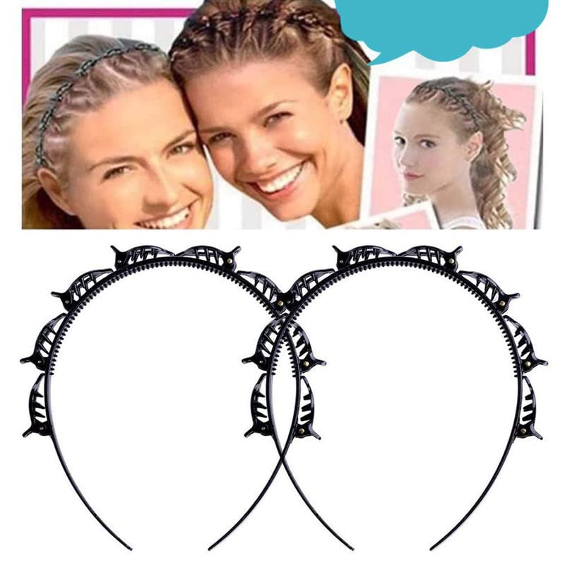 CHANDERKASH 2-Pack Double Layer Twist Braid Plastic Hair Bands with 3-Size Donut Bun Maker Set - Puff Juda Bun Shaper & Messy Bun Scrunchie for Women's Hairstyling, Party, Wedding, and Everyday Use