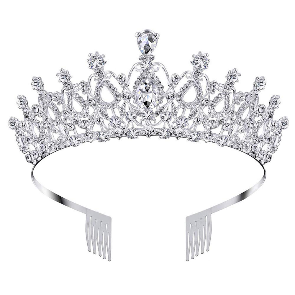 Sparkling Silver Rhinestone Tiara Crown for Women & Girls - Elegant Princess Headband for Birthday, Wedding, Prom, Christmas, Halloween Parties | Perfect Bridal Hair Accessory & Jewelry Gift