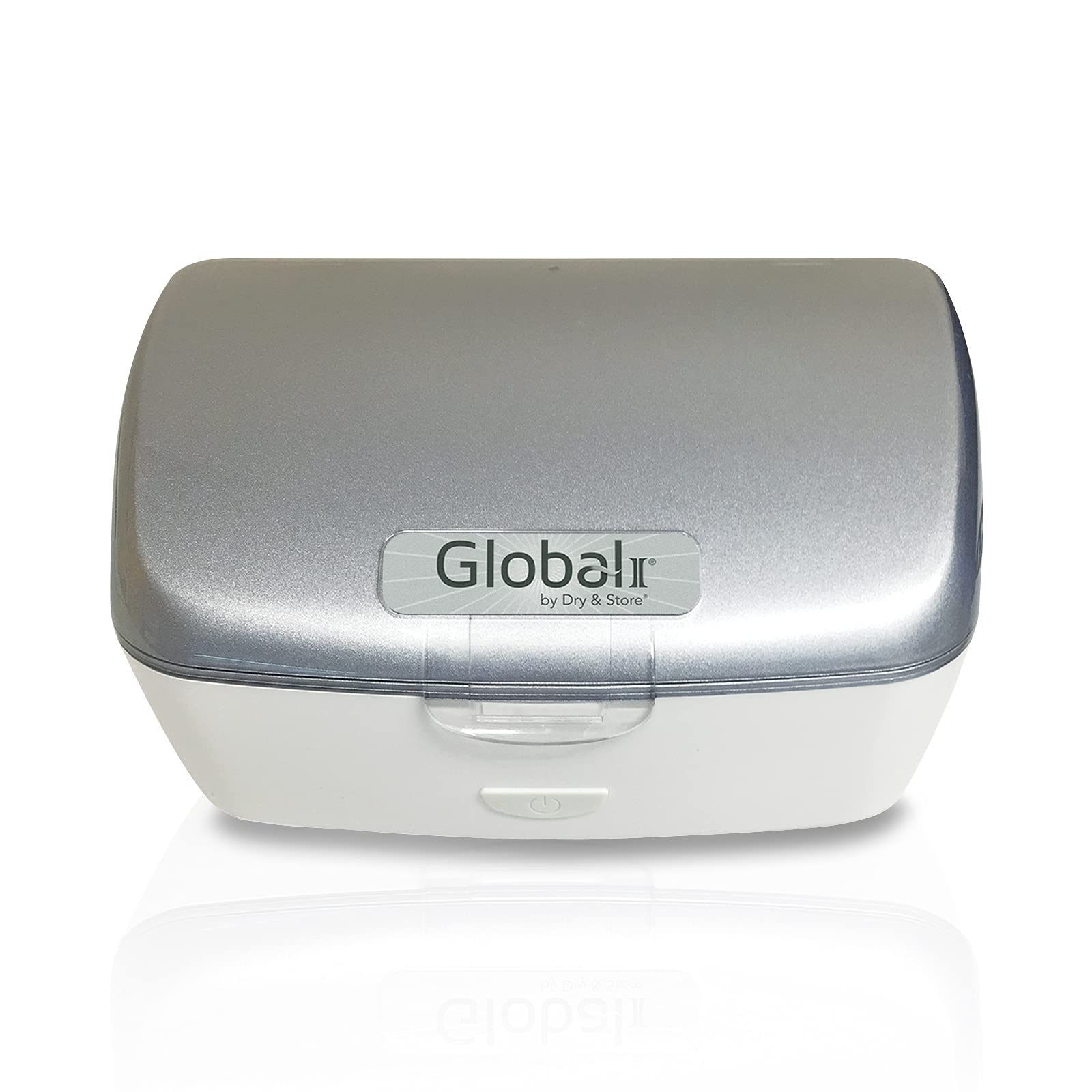 Dry & Store Global II Electric Hearing Aid Dehumidifier with UV-C Sanitizer - Portable Hearing Device Dryer & Cleaner for Daily Maintenance at Home or Travel