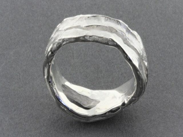 Organic Double Band Silver Ring for Women - Elegant Stackable Rings for Everyday Wear & Special Occasions