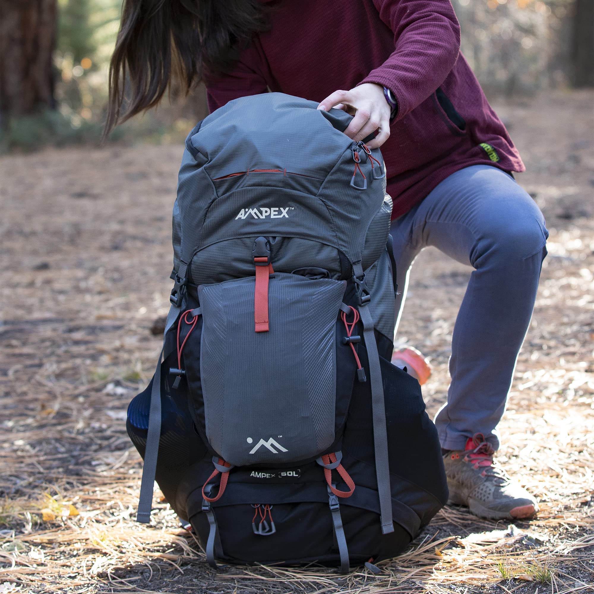AMPEK Hiking Backpack 50L - Lightweight Camping Backpack for Men & Women, Durable Travel Backpack for Backpacking, Camping, Hunting & Outdoor Adventures | Perfect for Weekend Getaways & Wilderness Exploration