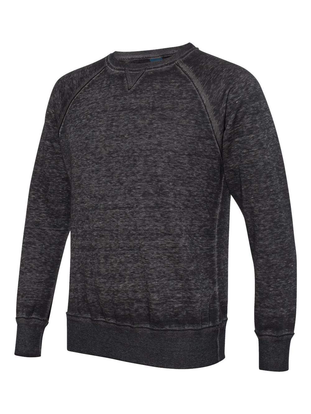 J America Adult Vintage Zen Crewneck Sweatshirt XL - Soft Twisted Black Pullover for Men & Women | Casual Streetwear, Loungewear, Yoga & Coffee Shop Outfits