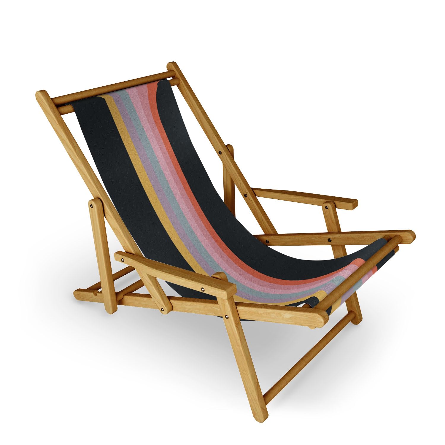 Deny Designs Outdoor Sling Chair - Lightweight Portable Patio Lounge Chair for Backyard, Poolside, Beach & Camping - Water-Resistant Fabric with Sturdy Steel Frame - Perfect for Relaxing in Sun