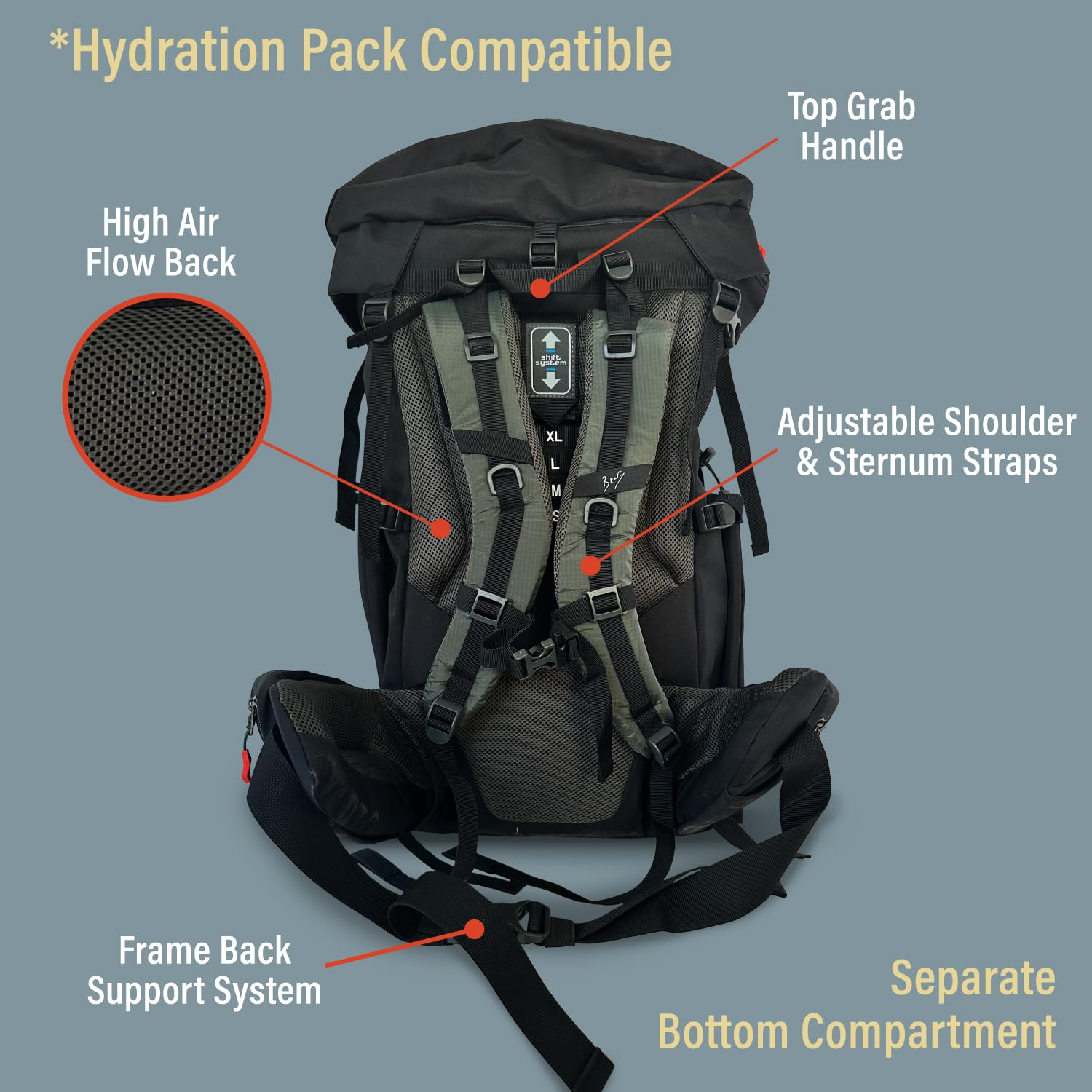 Bear Grylls 20L Lightweight Hiking Backpack - Waterproof Daypack for Outdoor Adventures, Camping & Travel - Durable Hiking Gear for Men & Women