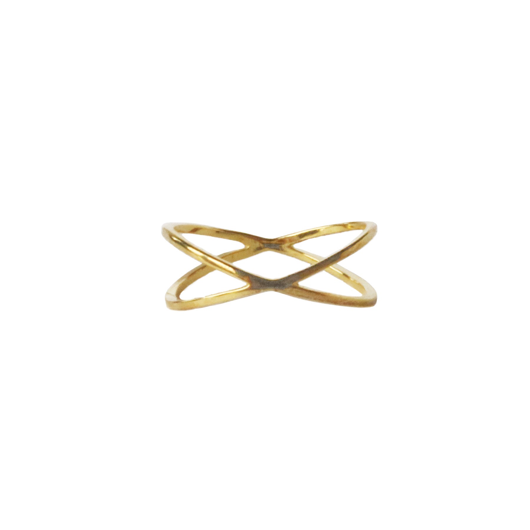 14K Gold X Ring for Women - Elegant Stackable Jewelry Gift for Birthday, Anniversary & Everyday Wear