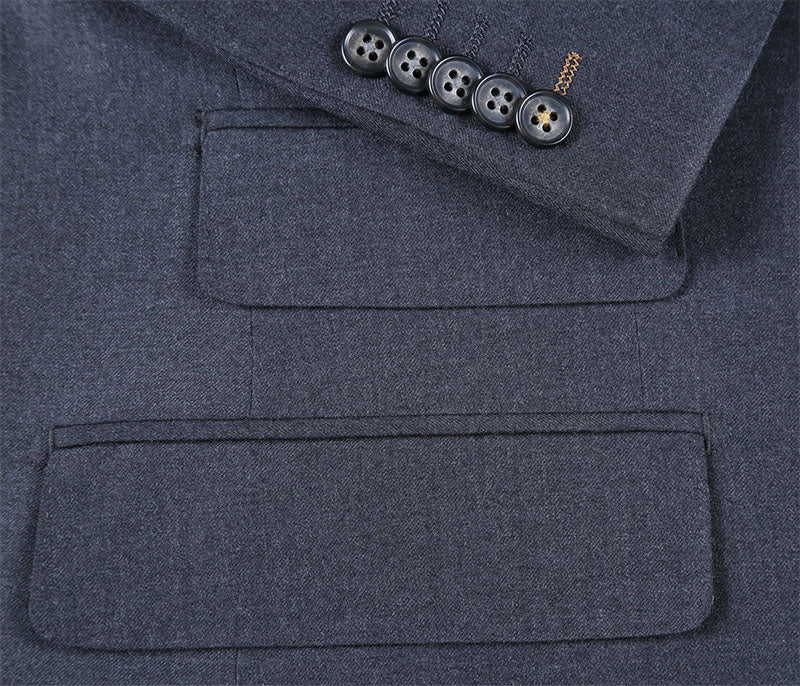 English Laundry Men's Slim Fit Wool & Cashmere 2-Piece Suit - Charcoal Gray | Premium Business Attire for Weddings, Office & Formal Events