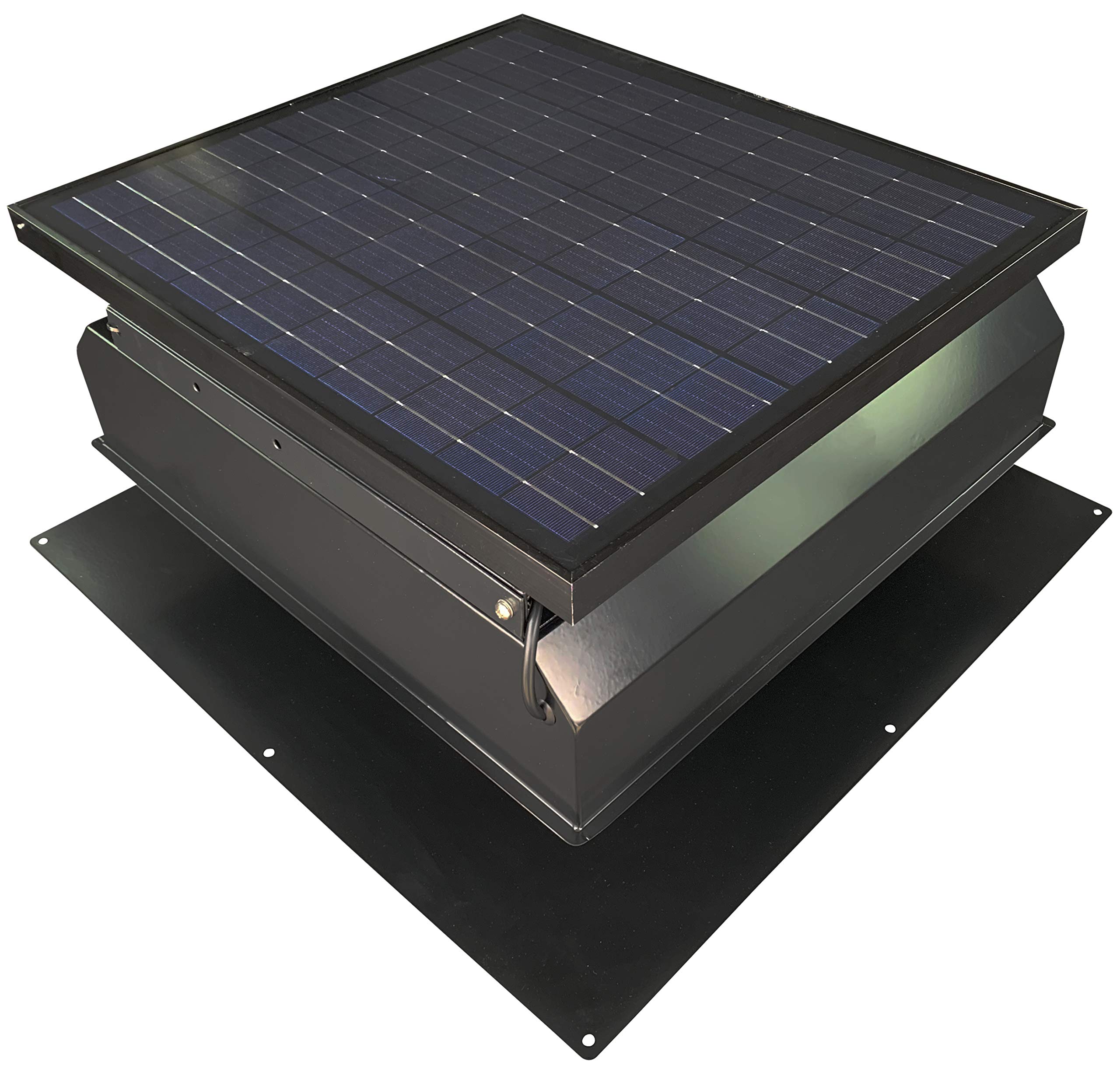 Remington Solar Builder Series 30W Solar Attic Fan with 110V Adapter - Energy Efficient Roof Ventilation for Home Cooling & Moisture Control - Perfect for Hot Climates, Garages & Attic Ventilation