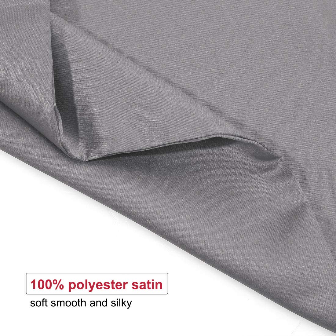 PiccoCasa Set of 4 Luxury Satin Pillowcases with Zipper - Super Silky Soft Grey Queen Size (21x31 inch) for Bedroom, Hotel & Travel - Hypoallergenic & Wrinkle Resistant