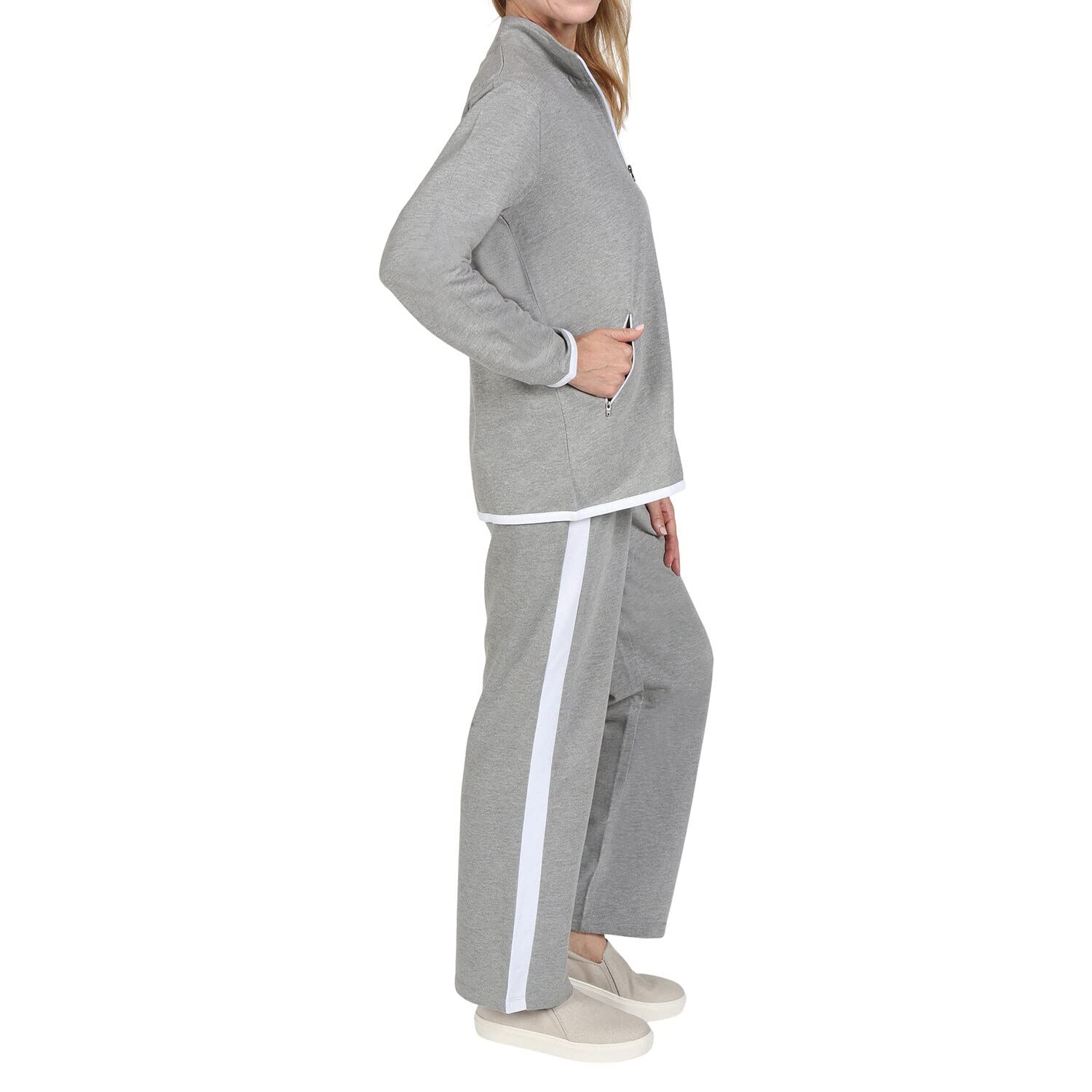 CATALOG CLASSICS Women's 2-Piece Sweatsuit Set - Comfortable Jogger Pants & Matching Top for Casual Wear, Lounge, Yoga & Running