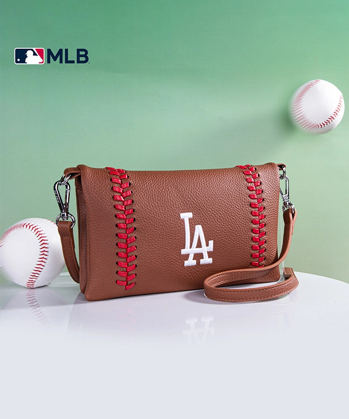 MLB Los Angeles Dodgers Genuine Leather Crossbody Bag for Women - Stylish & Durable Purse for Game Day, Travel & Everyday Use