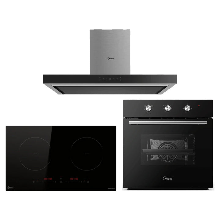 MBI 90M79 Stainless Steel Range Hood & MIH350D017K Induction Cooktop with Optional Built-In Oven - Perfect for Modern Kitchen Remodeling and Home Cooking