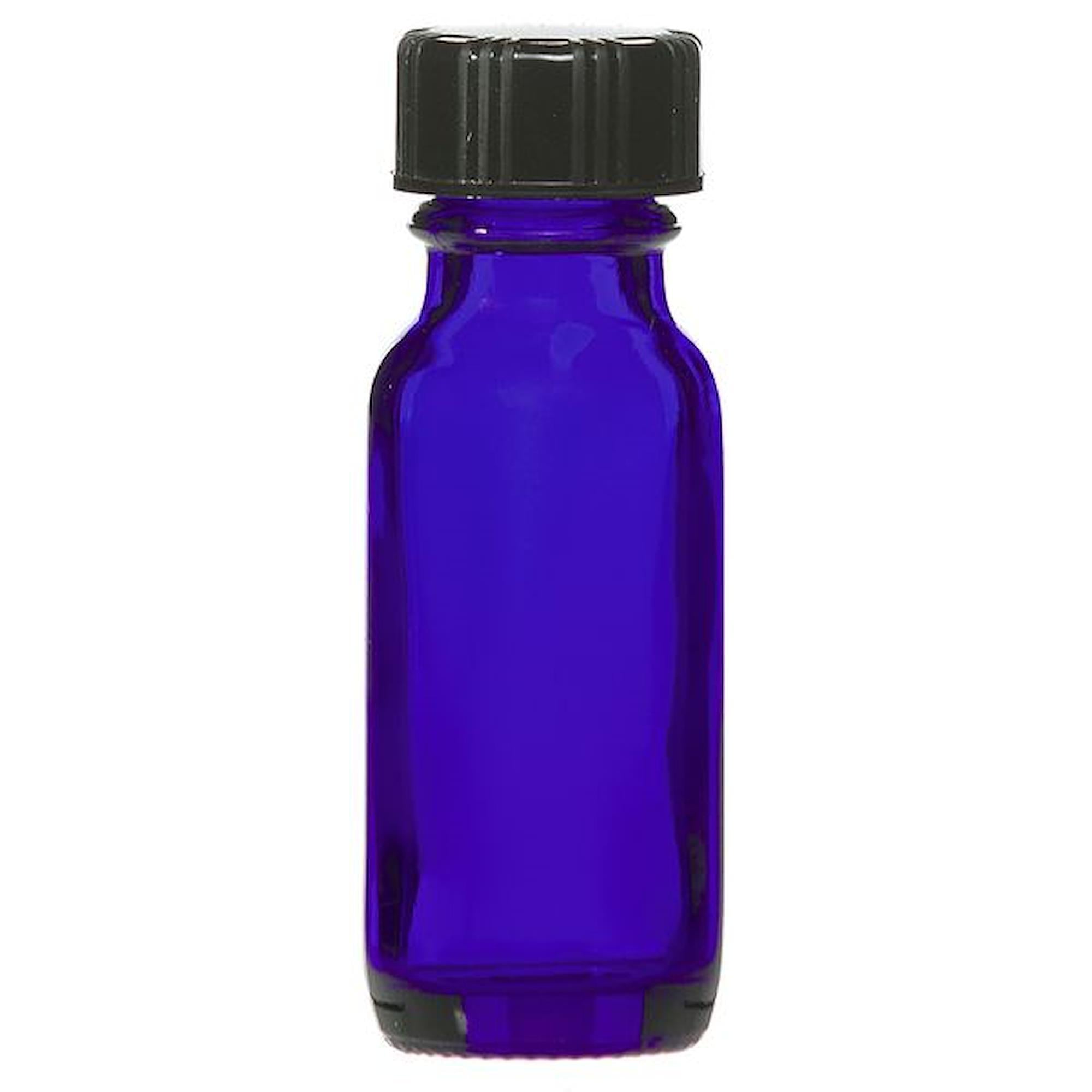 Cobalt Blue Glass Bottle with Lid - 0.5 oz Small Container for Essential Oils, Perfume & DIY Crafts | Perfect for Home, Travel & Gift Packaging