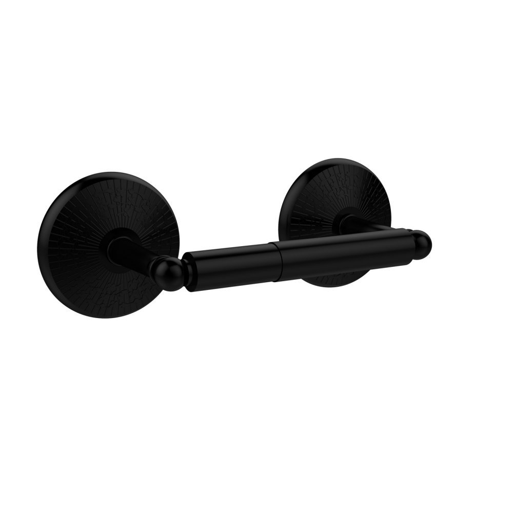 Allied Brass MC-24-BKM Matte Black 2-Post Toilet Paper Holder - Monte Carlo Collection | Modern Bathroom Tissue Dispenser for Home & Commercial Use