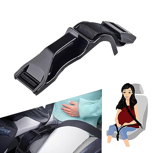**Pregnancy Seat Belt Adjuster for Expecting Moms - Comfortable Belly Support Strap for Pregnant Women - Black Tummy Shield - Perfect for Car, Office & Airplane Travel**