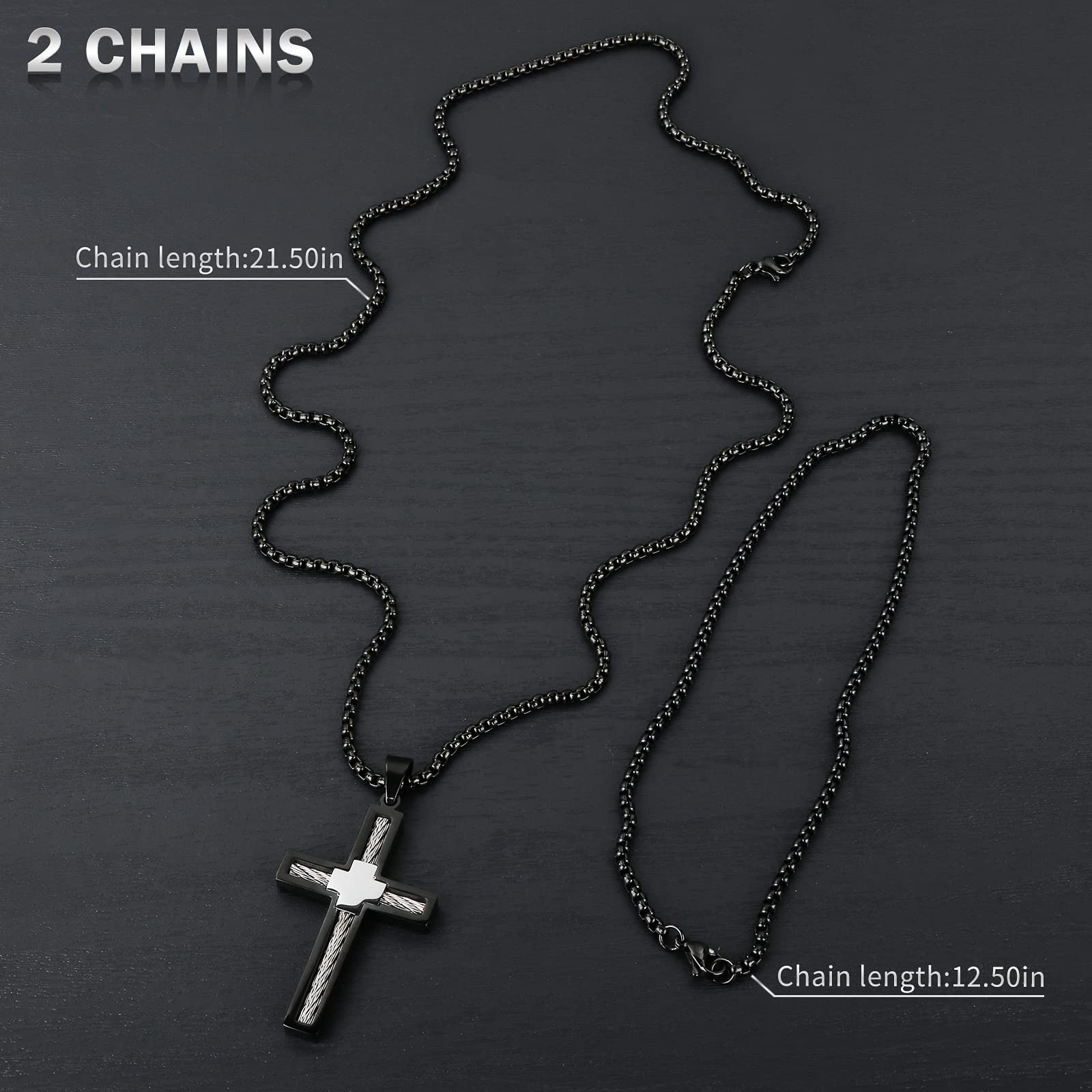 Black Cross Pendant Car Rearview Mirror Hanging Charm - Religious Truck Auto Accessory for Men & Women - Perfect for Daily Commute, Road Trips & Spiritual Protection