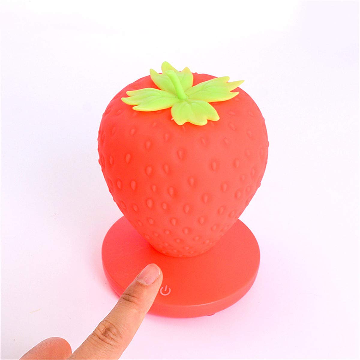 Strawberry Night Light - Soft Silicone Touch Sensor Table Lamp for Kids Room, Bedside, Bookshelf, Desk - Cute Cartoon Nursery Lamp for Baby & Children's Bedroom Decor (White) - Perfect for Nighttime Feeding, Reading & Soothing