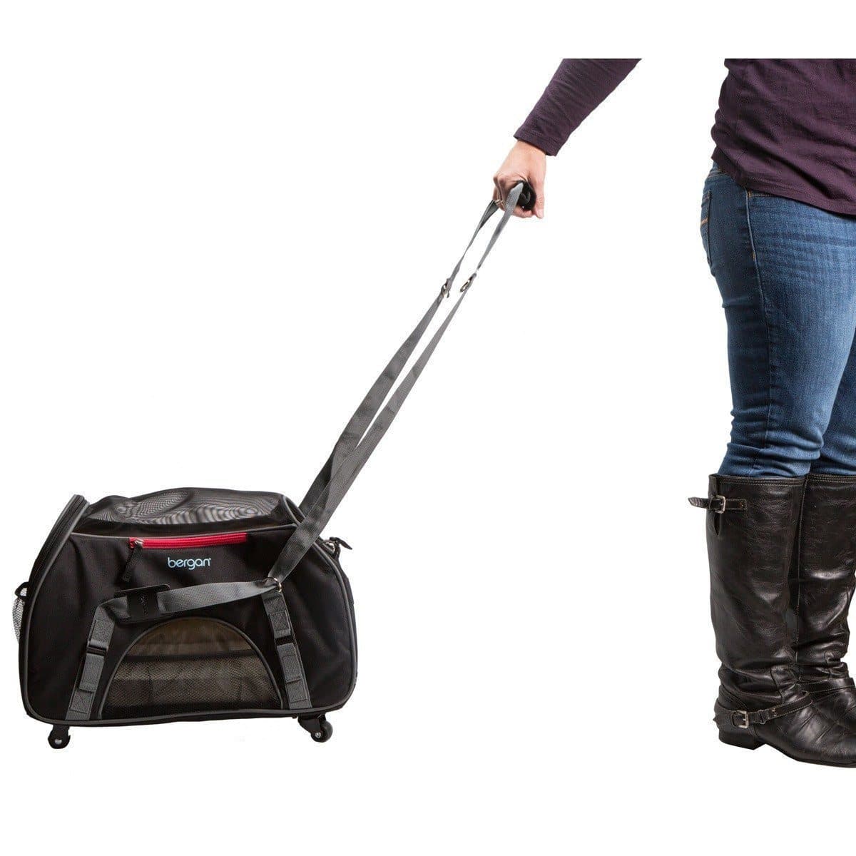 Bergan® Wheeled Comfort Carrier - Durable Pet Travel Carrier with Smooth Rolling Wheels for Dogs & Cats - Perfect for Air Travel, Vet Visits, and Outdoor Adventures