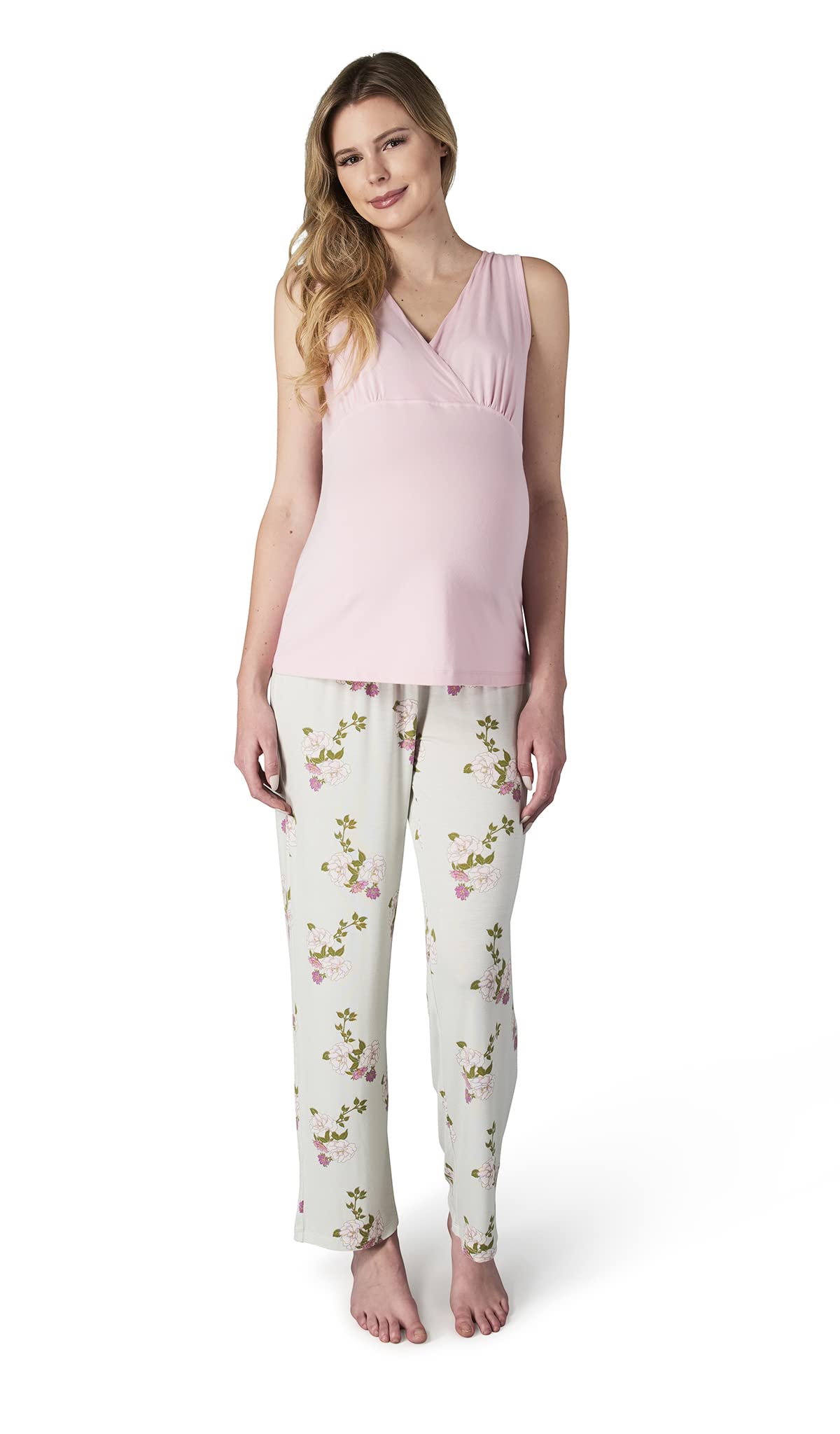 5-Piece Maternity & Nursing Pajama Set - Soft Cotton Breastfeeding PJS for Pregnant Women & New Moms - Perfect for Nighttime Nursing, Postpartum Recovery and Mother-Baby Bonding Time