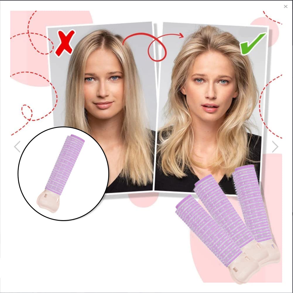 10 Pack Volumizing Hair Root Clips for Fluffy Hair Volume & Root Lift - Heatless DIY Hair Curler for Long & Short Hair (Purple) - Perfect for Salon Styling, Home Use & Travel Accessories