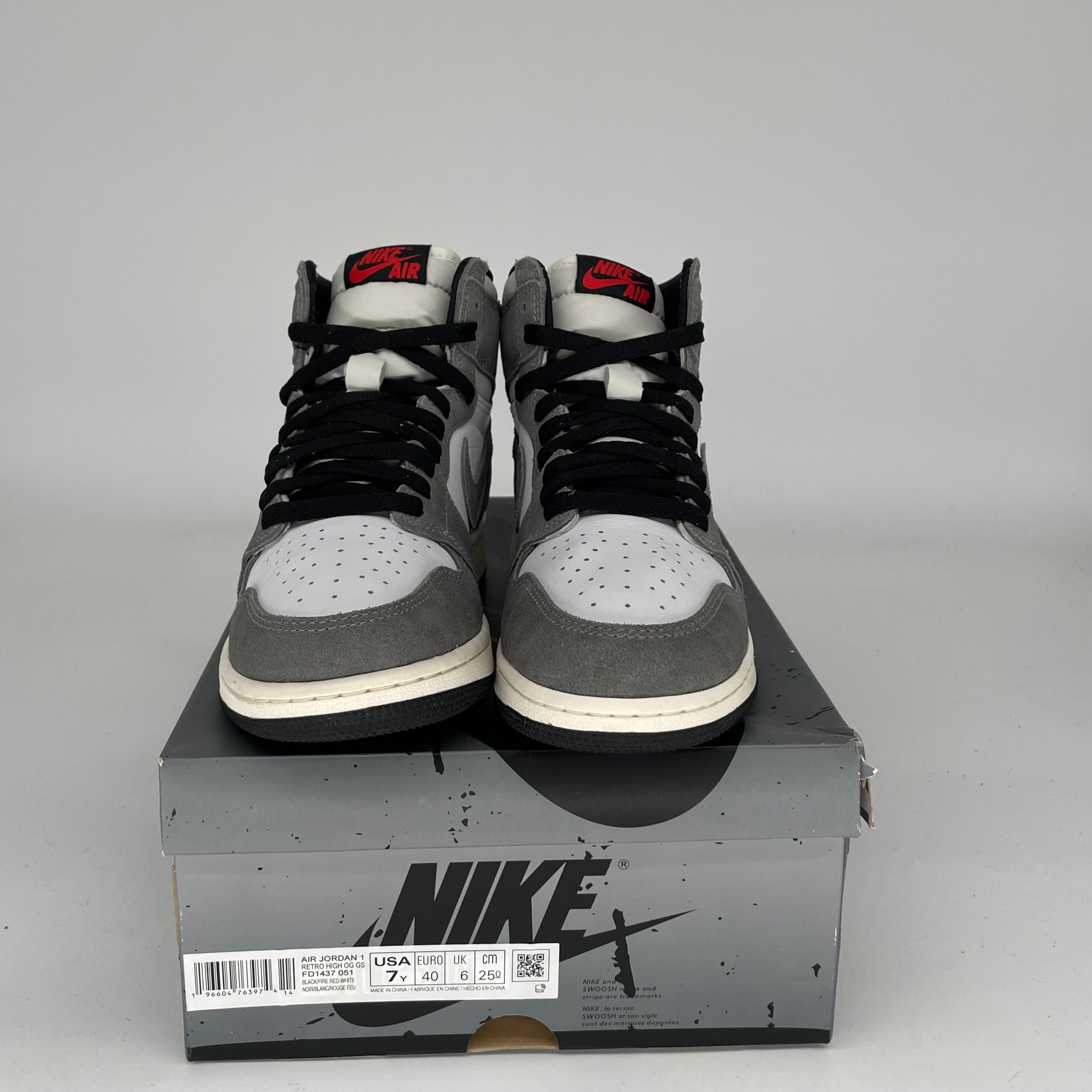 **Air Jordan 1 Washed Black Sneakers - Size 7Y (FD1437-051) - Men's & Kids' Basketball Shoes for Casual Wear & Street Style**