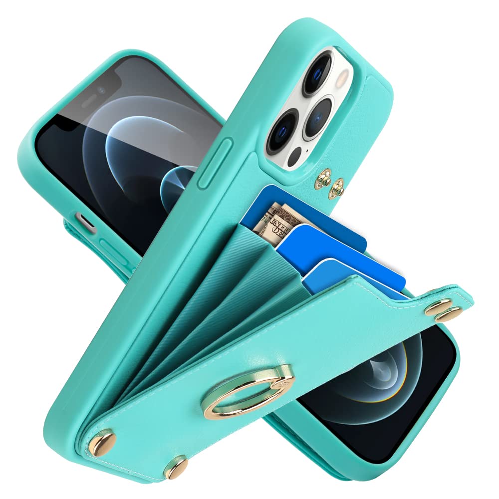 LAMEEKU Leather Wallet Case for iPhone 12 Pro Max (6.7