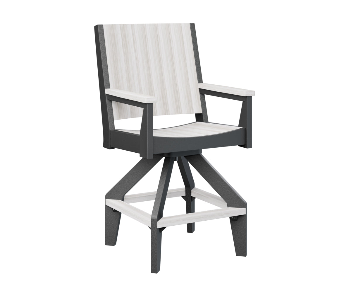 Berlin Gardens Mayhew Chat Swivel Bar Chair - Adjustable Height Counter Stool for Kitchen Island, Breakfast Nook & Home Bar - Comfortable Modern Swivel Seat with Back Support