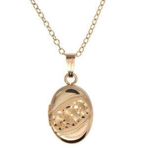 14K Gold Filled Oval Child Locket Necklace - Witchy Charms for Baptism, Christening & Welcoming Gifts | Elegant Keepsake Jewelry for Baby Girls, First Communion & Special Occasions
