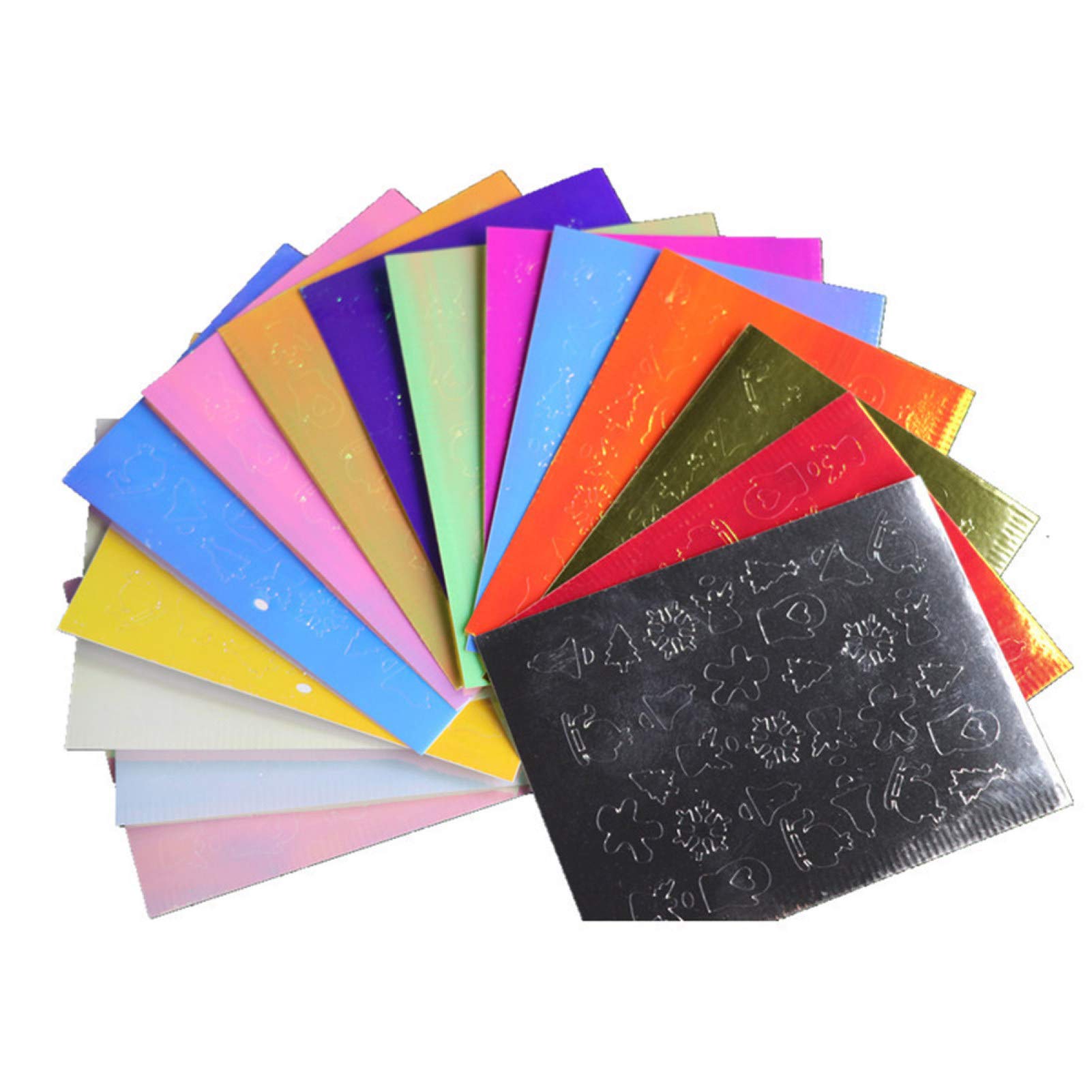 Linhengyu DIY Nail Art Stickers - Self-Adhesive Nail Decals for Girls & Kids (16Pcs Set, Candy Colors) | Manicure Tools for Home Salon, Party Nail Decorations