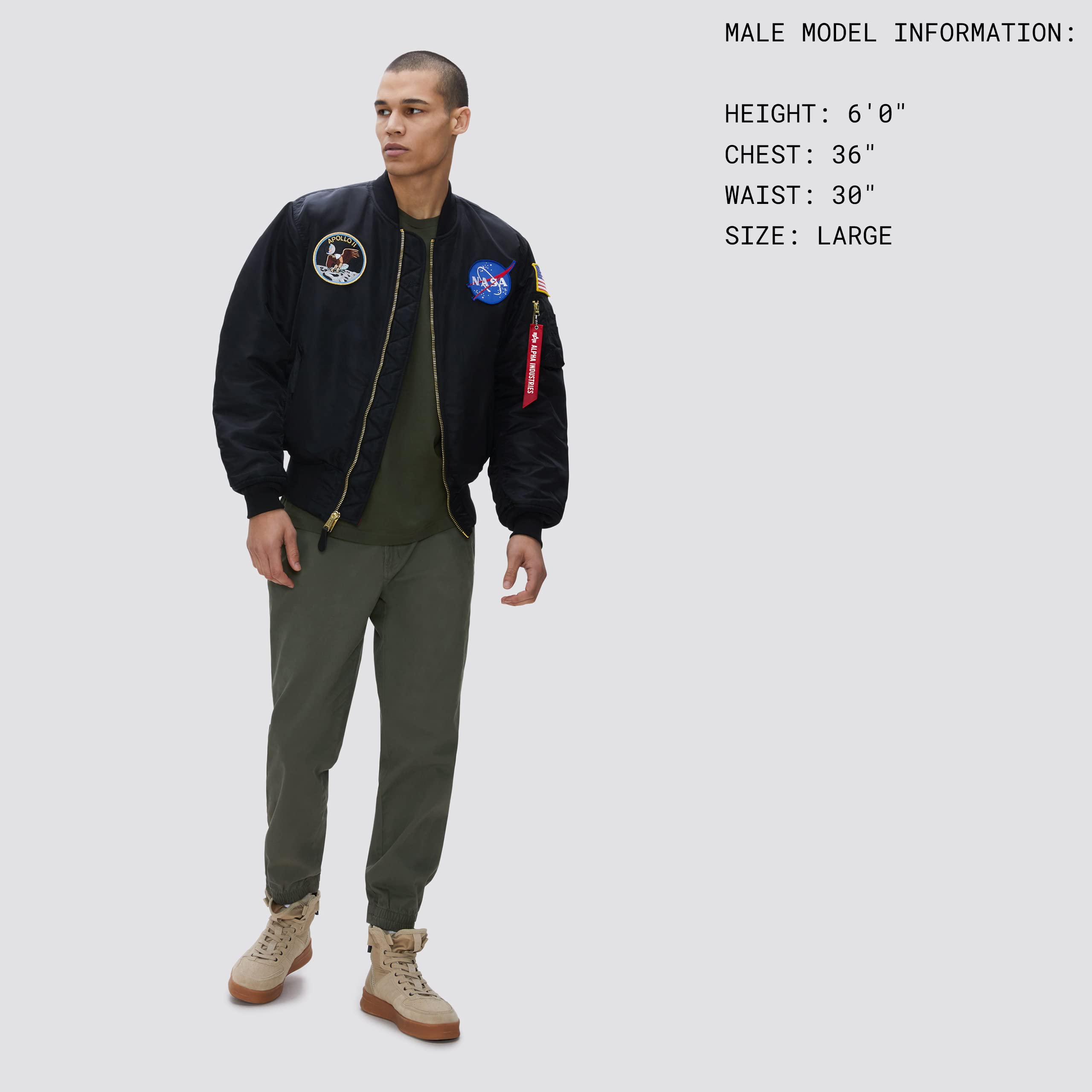 Alpha Industries Men's Apollo MA-1 Flight Jacket - Lightweight Bomber Jacket for Men, Military Style Aviator Coat - Perfect for Casual Wear, Outdoor Adventures & Street Fashion