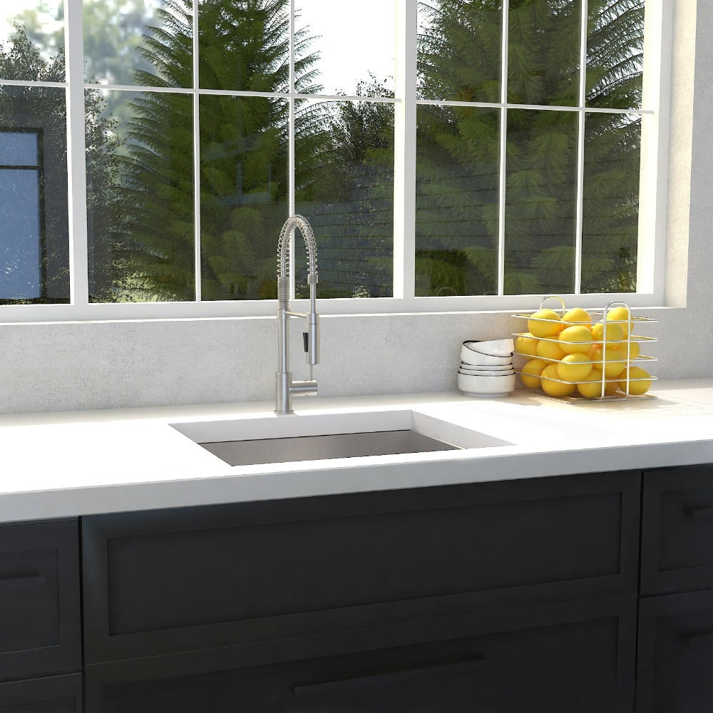 ZLINE Meribel 23-Inch Undermount Single Bowl Stainless Steel Kitchen Sink with Bottom Grid (SRS 23) - Perfect for Modern Kitchens, Dishwashing & Food Prep