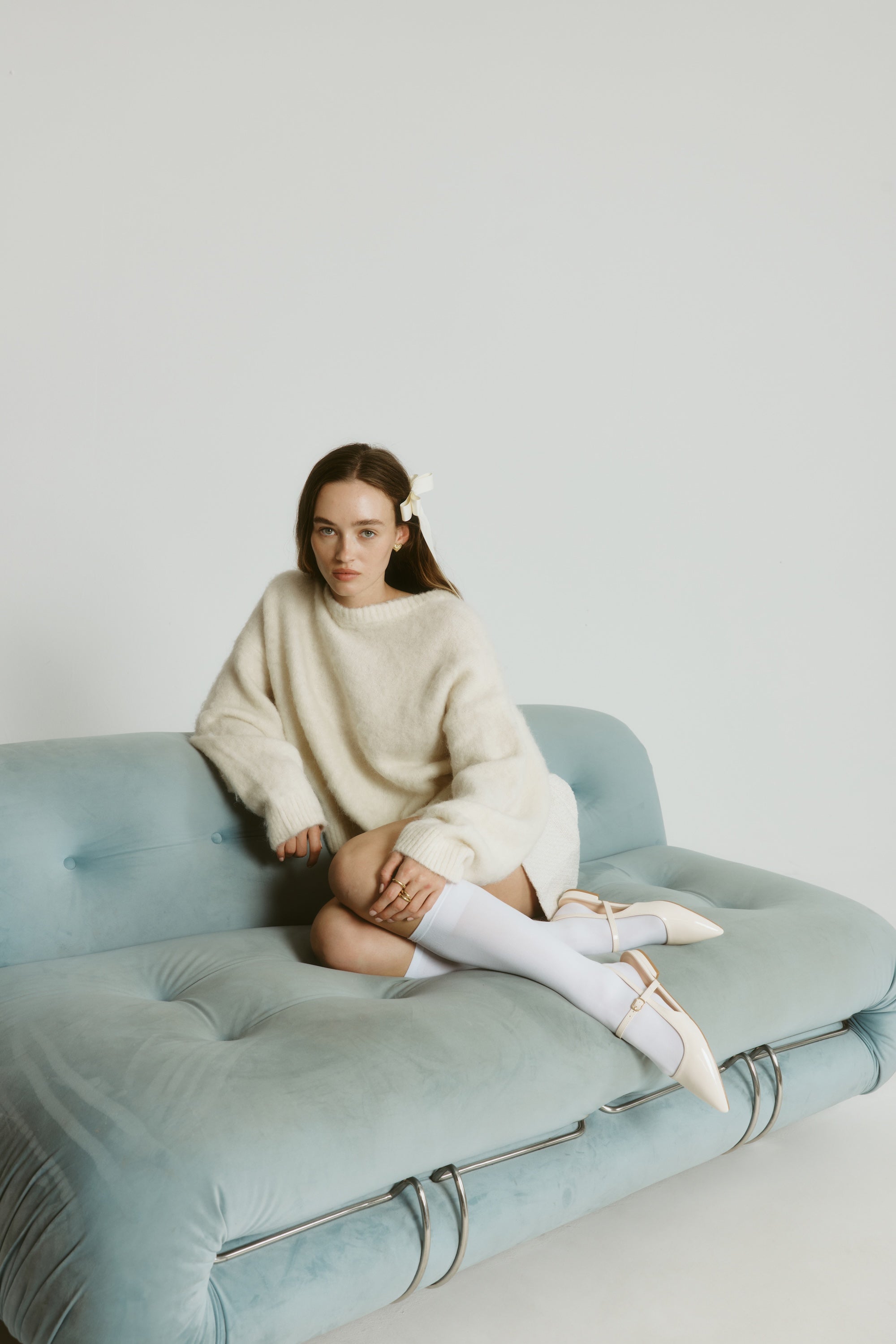 Hiatus Sling Back Flats - Bone White Patent Leather Shoes for Women | Comfortable & Stylish for Work, Date Night & Casual Outings