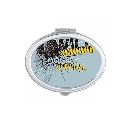 DIYthinker Graffiti Street Yellow Blue Leopard Pattern Portable Folding Mirror - Double-Sided Hand Mirror for Makeup, Travel & Vanity | Compact Cosmetic Mirror for Purse, Gym & Dorm Room
