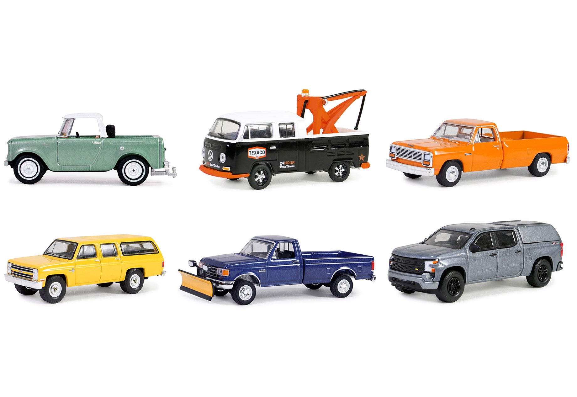 Greenlight 1/64 Scale Diecast Model Cars - Blue Collar Collection (6-Piece Set) - Perfect for Collectors, Display & Play Scenes