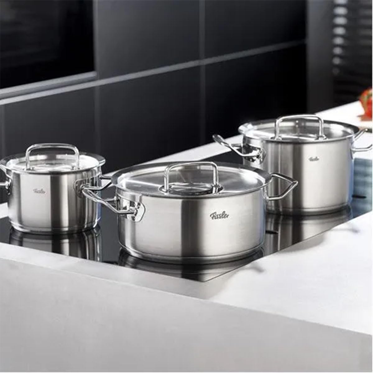 Fissler Original-Profi Collection 9-Piece Stainless Steel Cookware Set with Metal Lids - Premium Kitchen Pots & Pans for Professional Cooking, Home Chefs & Gourmet Meals