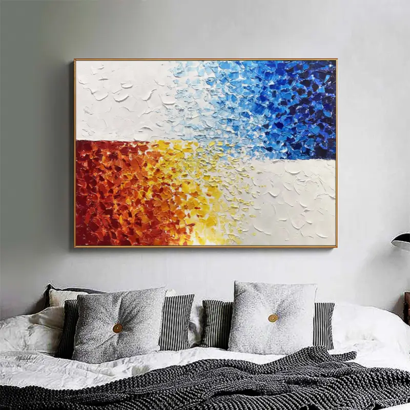 Flower and Tree Painting #FT029 - Handmade Canvas Wall Art for Home & Office Decor - Perfect for Living Room, Bedroom, and Office Spaces