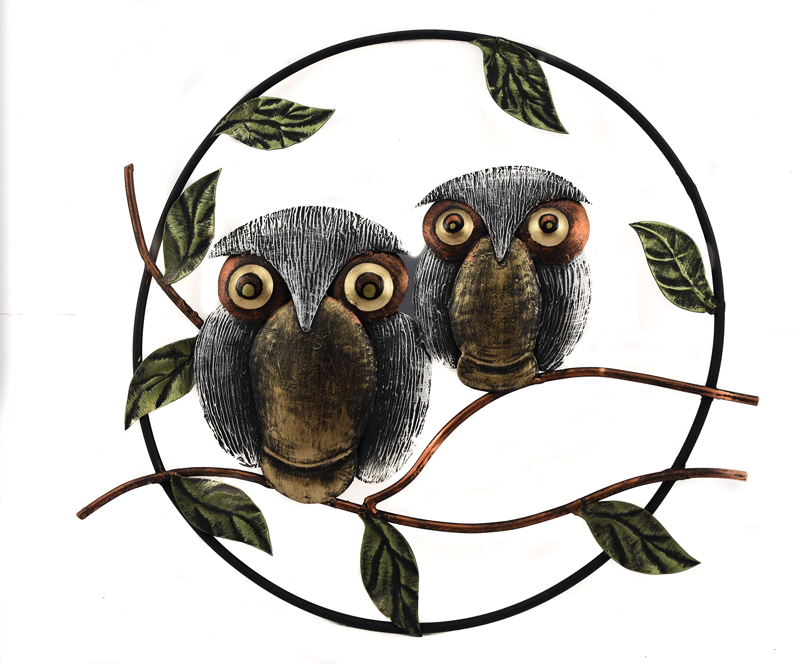 Hand-Painted Owl Metal Wall Art Decor - Unique Iron Owl Shape Wall Hanging for Home & Office - Perfect for Living Room, Bedroom, Study Decor Gift Idea
