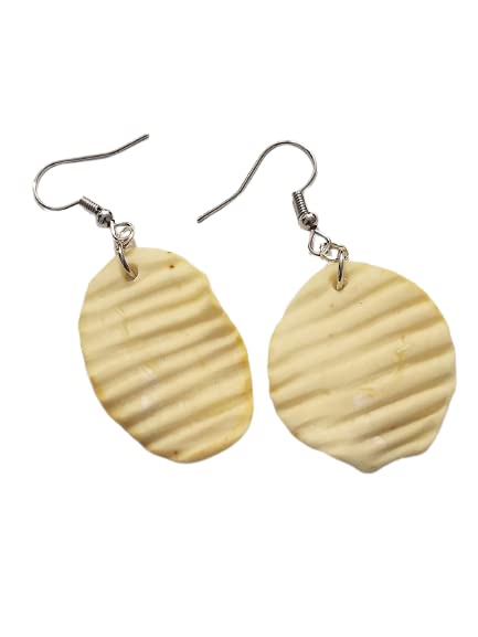 Fun Potato Chip Earrings - Unique Food Jewelry for Women - Perfect for Costume Parties, Gifts & Everyday Fashion