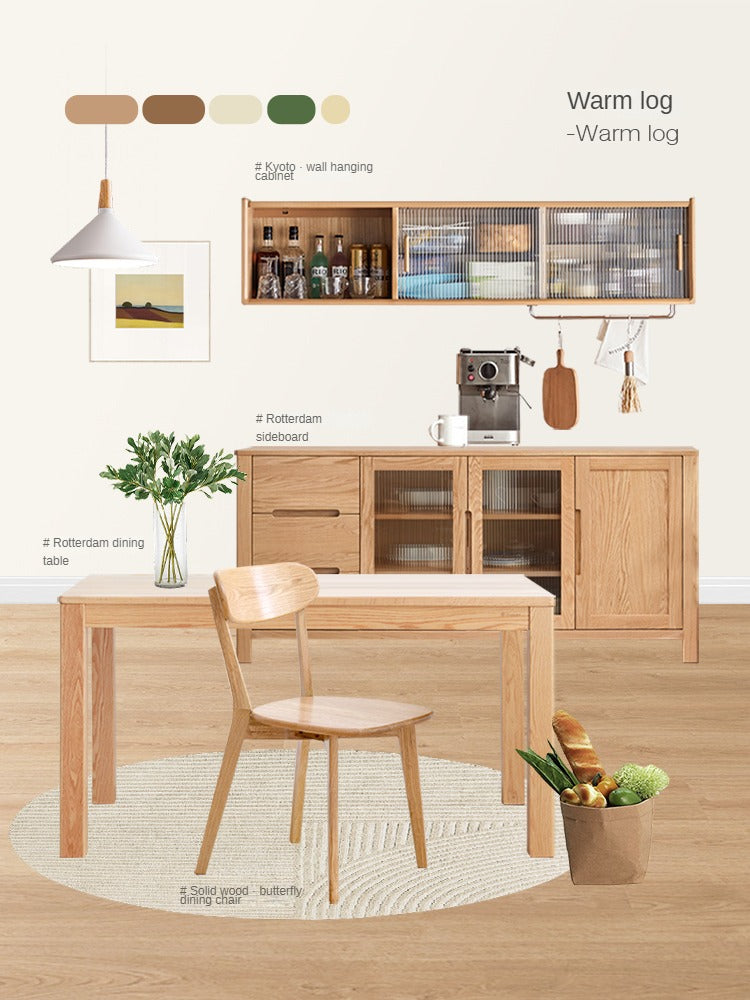 Solid Wood Dining Chair with Curved Backrest - Oak, Cherry, Beech Wood Options - Perfect for Kitchen, Dining Room & Restaurant Seating