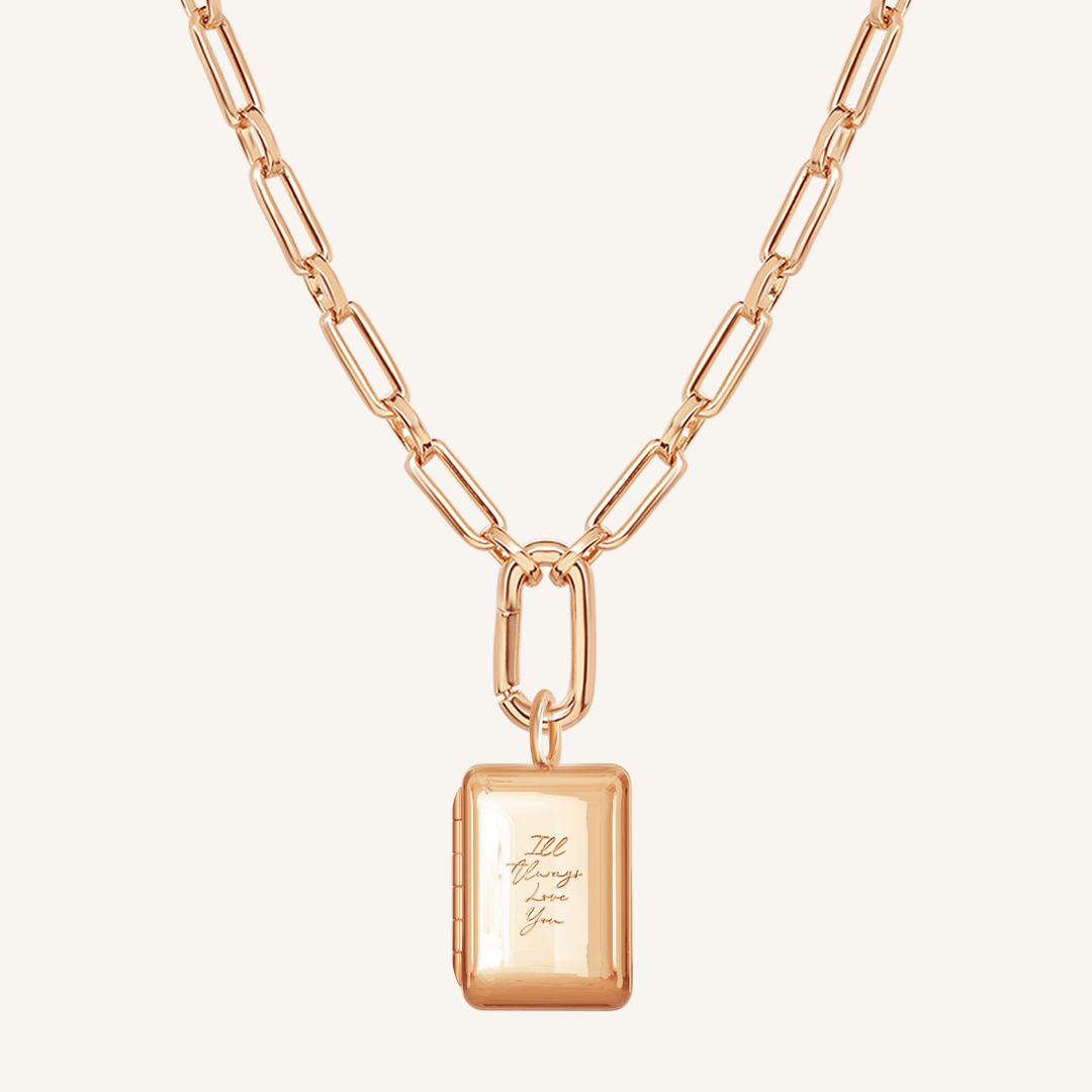 Personalized Etch Story Photo Locket Necklace - Custom Engraved Memorial Jewelry for Loved Ones | Perfect Gift for Anniversaries, Birthdays & Special Occasions