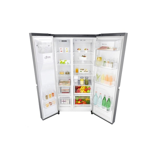 LG GSL668PNL 668L Side by Side Refrigerator with Non-Plumbed Ice & Water Dispenser - Perfect for Large Families & Open Kitchen Designs