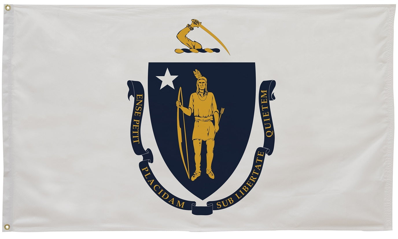 Massachusetts State Flag 4' x 6' Printed Nylon - Durable Outdoor & Indoor American Flag for Home, School, Government Buildings