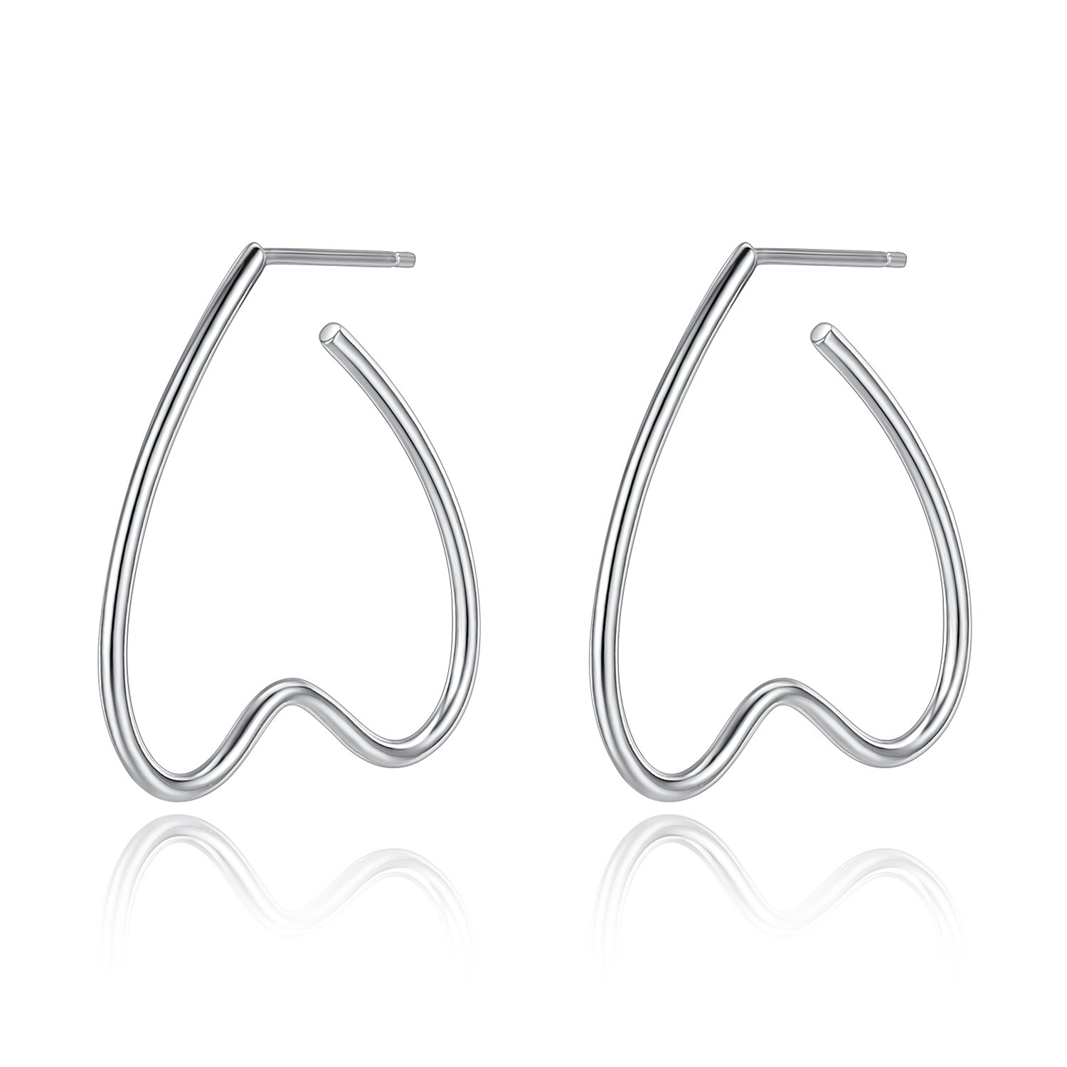 VIKI LYNN 925 Sterling Silver Heart Hoop Earrings for Women | Elegant Valentine's Day Gift, Anniversary Present, or Everyday Wear