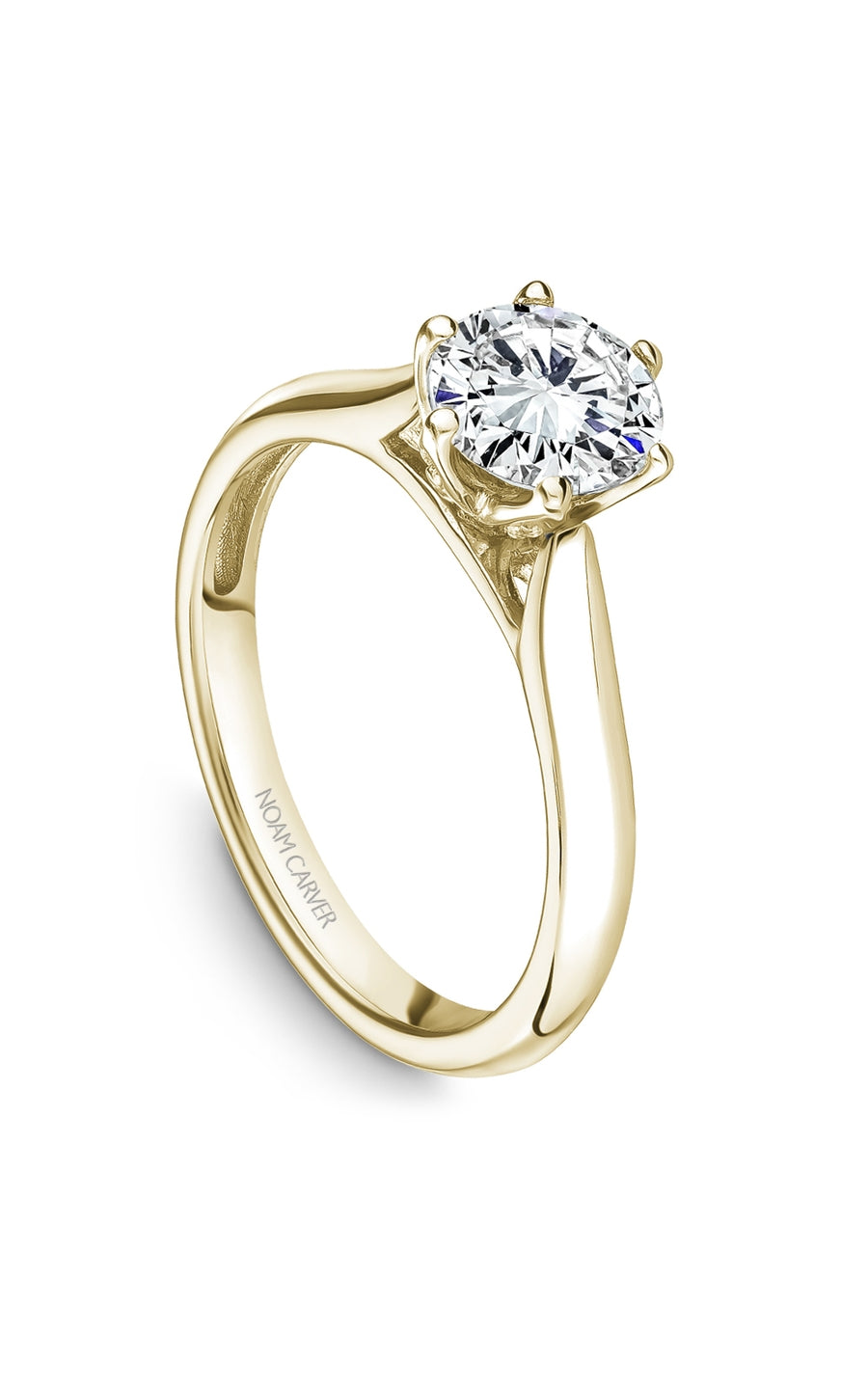 Noam Carver B200 01YA 14K White Gold Diamond Bridal Engagement Ring for Women - Perfect for Proposals, Anniversaries & Wedding Ceremonies