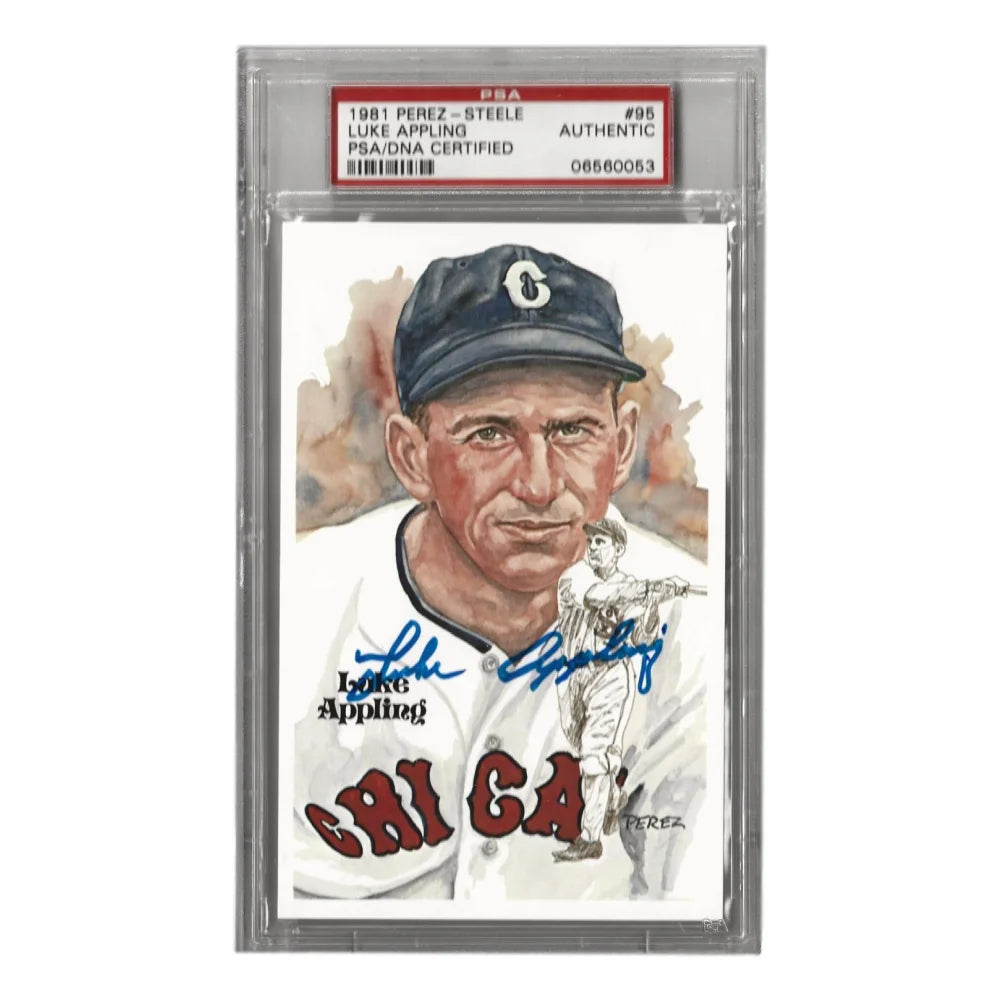 Luke Appling Autographed 1981 Perez Steele #95 Postcard with PSA COA - Chicago White Sox Memorabilia - Perfect for Baseball Fans, Collectors & Sports Memorabilia Displays