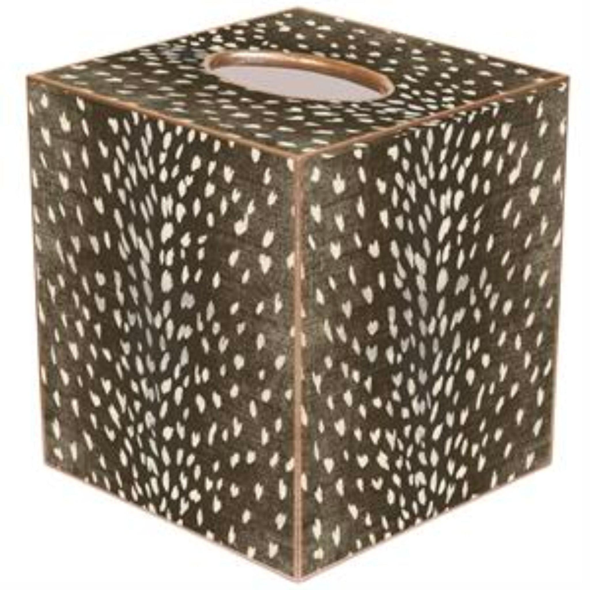 Eco-Friendly Brown Antelope Print Wastebasket with Matching Tissue Box Cover - Perfect for Home, Office & Bathroom Organization